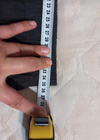 Gri Keten Kadın Bol Kesim Fermuarlı Pantolon - Görsel 5