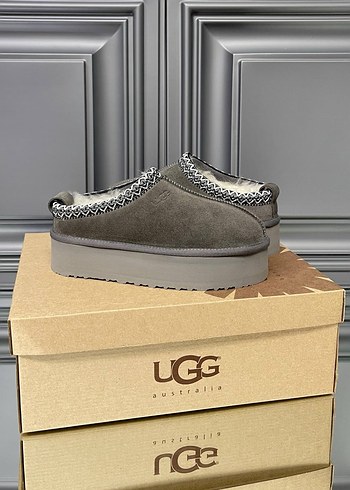 UGG Gri Platform Topuklu Kadın Terlik