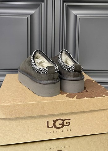 diğer Beden gri Renk UGG Gri Platform Topuklu Kadın Terlik