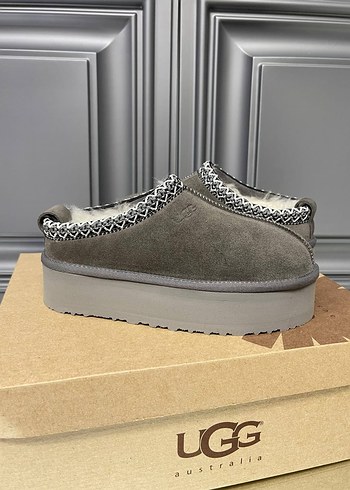 diğer Beden UGG Gri Platform Topuklu Kadın Terlik