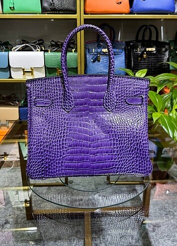 Beden mor Renk Hermes Birkin Crocodile 30 cm