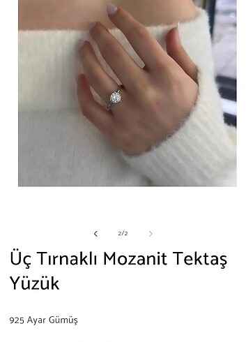 Beden gri Renk Tektaş monzait Gümüş yüzük