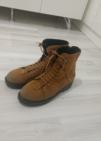 Kahverengi Süet Stiletto Topuklu Kadın Bot - Görsel 3