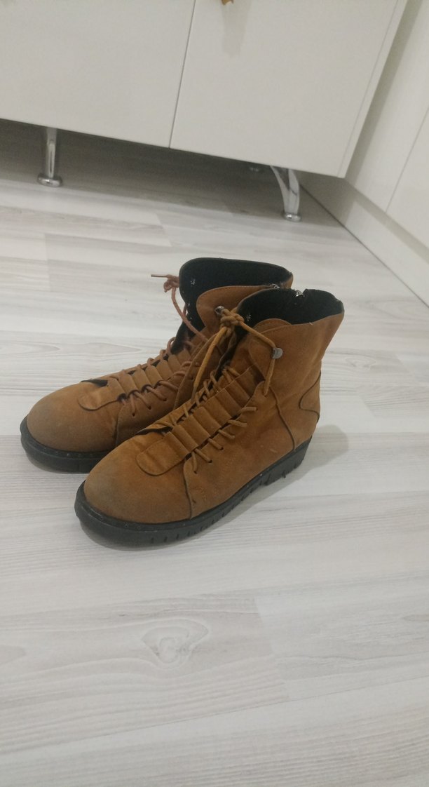 Kahverengi Süet Stiletto Topuklu Kadın Bot - Görsel 3