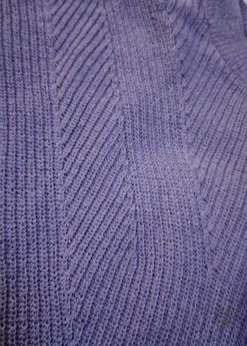 Kadın Mor Örgü Bisiklet Yaka Kazak - Görsel 3