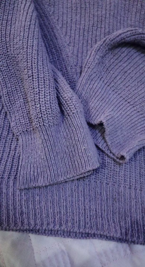 Kadın Mor Örgü Bisiklet Yaka Kazak - Görsel 5