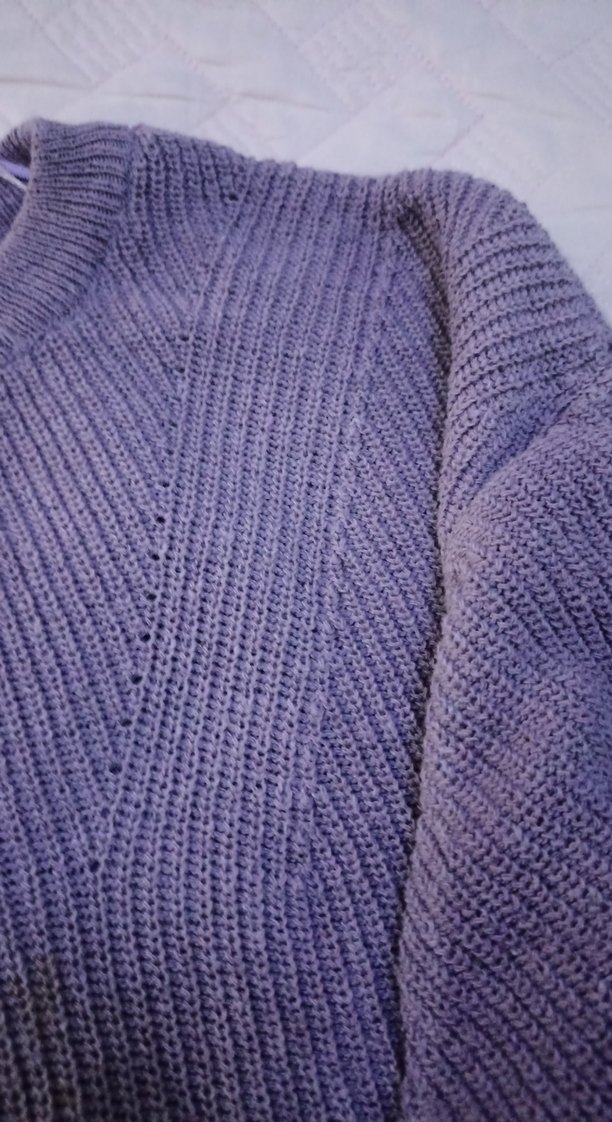 Kadın Mor Örgü Bisiklet Yaka Kazak - Görsel 4