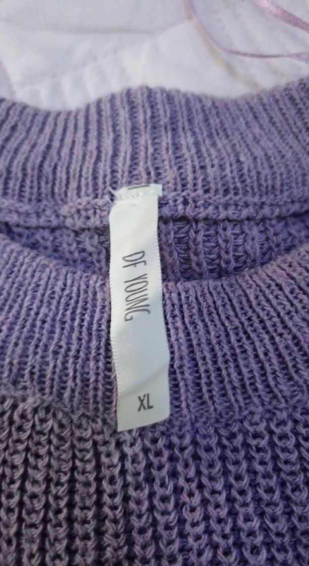 Kadın Mor Örgü Bisiklet Yaka Kazak - Görsel 2