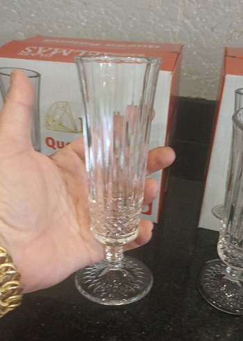 Elmas Polonya Kristal Ayaklı 6'lı Kadeh Seti - Görsel 4