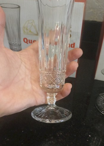 Elmas Polonya Kristal Ayaklı 6'lı Kadeh Seti - Görsel 3