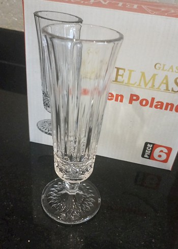 Elmas Polonya Kristal Ayaklı 6'lı Kadeh Seti - Görsel 5