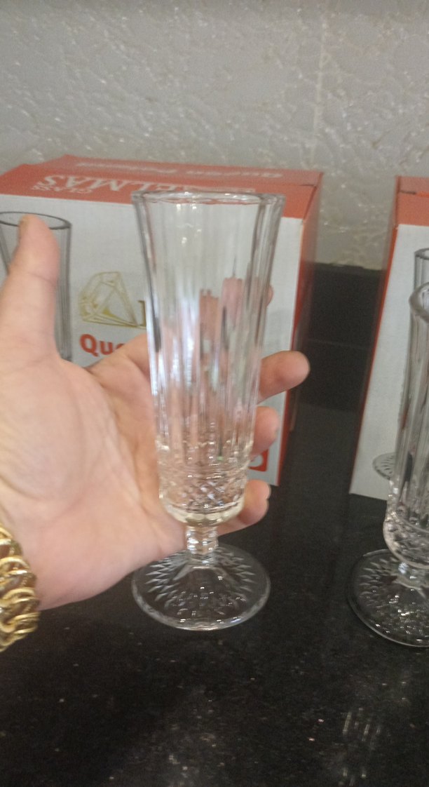 Elmas Polonya Kristal Ayaklı 6'lı Kadeh Seti - Görsel 4