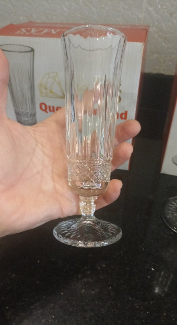 Elmas Polonya Kristal Ayaklı 6'lı Kadeh Seti - Görsel 3