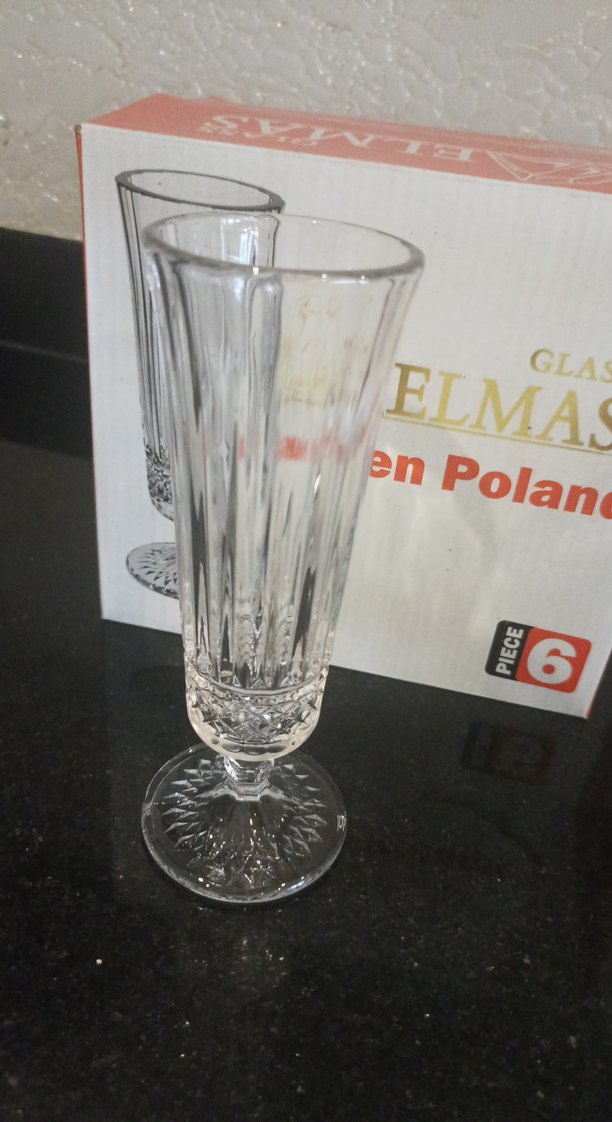 Elmas Polonya Kristal Ayaklı 6'lı Kadeh Seti - Görsel 5