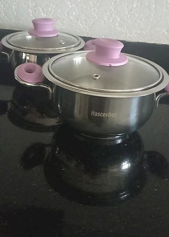 Pembe Saplı Gri Tencere Seti - Görsel 6