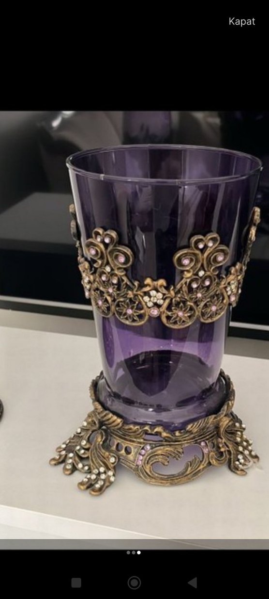 Mor Renkli Dekoratif Vazo - Görsel 2