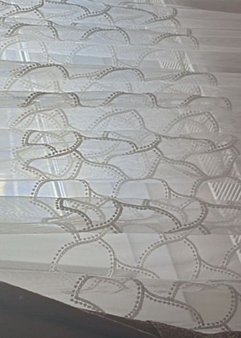 iki adet  İşlemeli Beyaz Tül Perde - Görsel 5