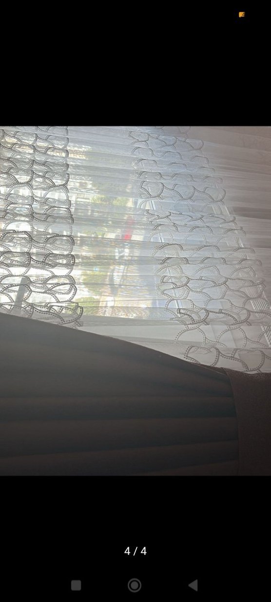 iki adet  İşlemeli Beyaz Tül Perde - Görsel 4