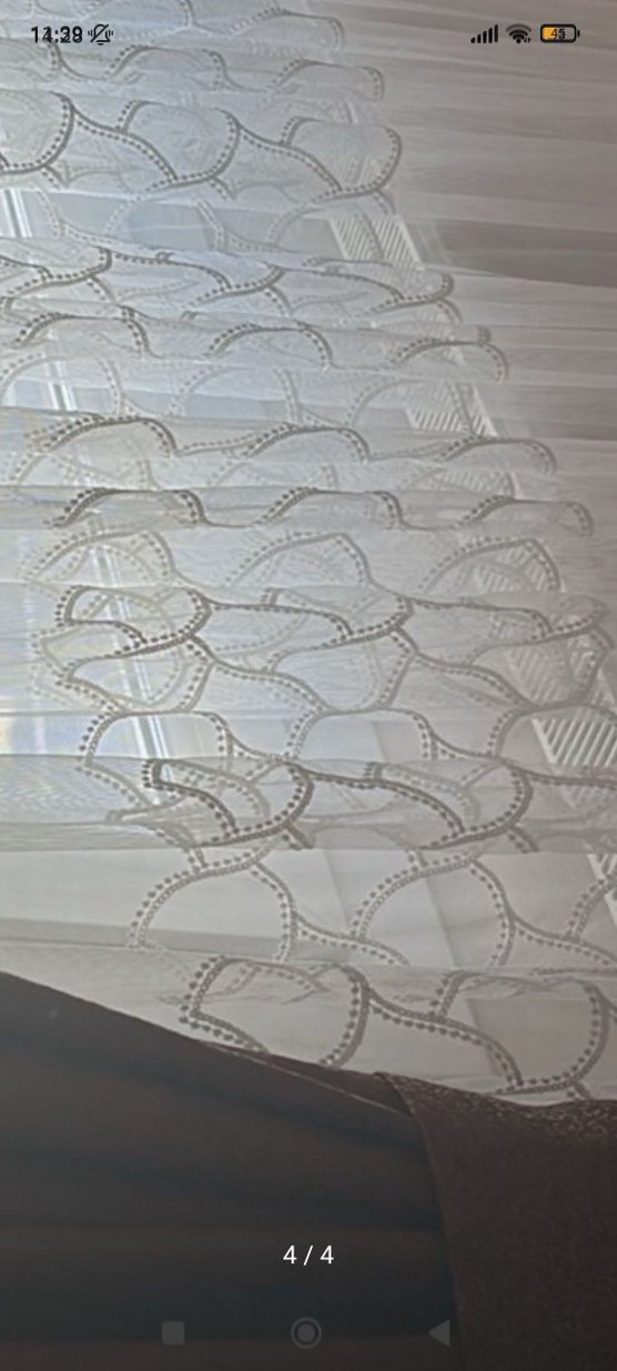 iki adet  İşlemeli Beyaz Tül Perde - Görsel 5