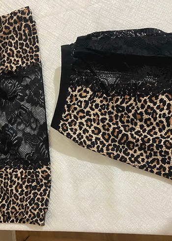 Leopar Desenli atlet şort takımı s/m beden - Görsel 5