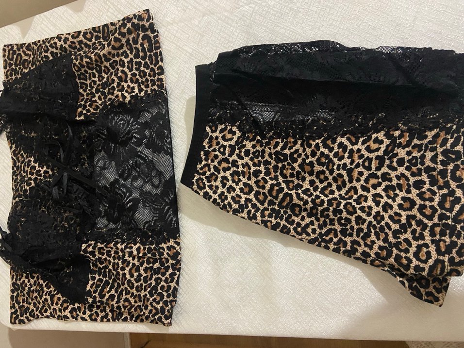 Leopar Desenli atlet şort takımı s/m beden - Görsel 5