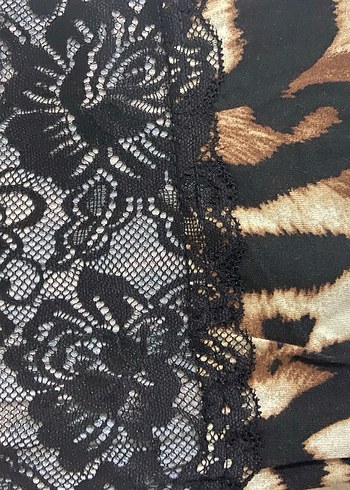 Leopar Desenli Dantelli  atlet şort takımı s m uyumlu - Görsel 3