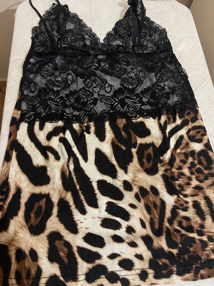 Leopar Desenli Dantelli  atlet şort takımı s m uyumlu - Görsel 4