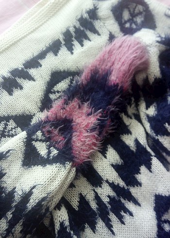 kayık yaka Örgü Desenli  Kazak - Görsel 2