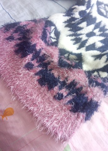 kayık yaka Örgü Desenli  Kazak - Görsel 3