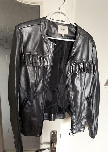 koton metalik füme rengi ceket - Görsel 4