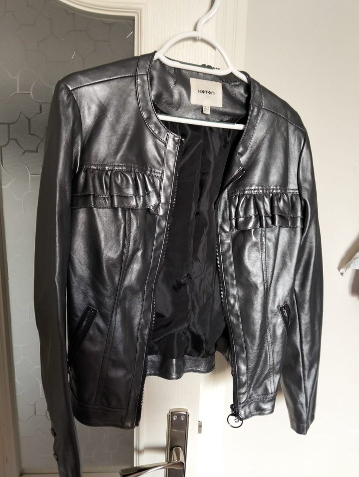 koton metalik füme rengi ceket - Görsel 4