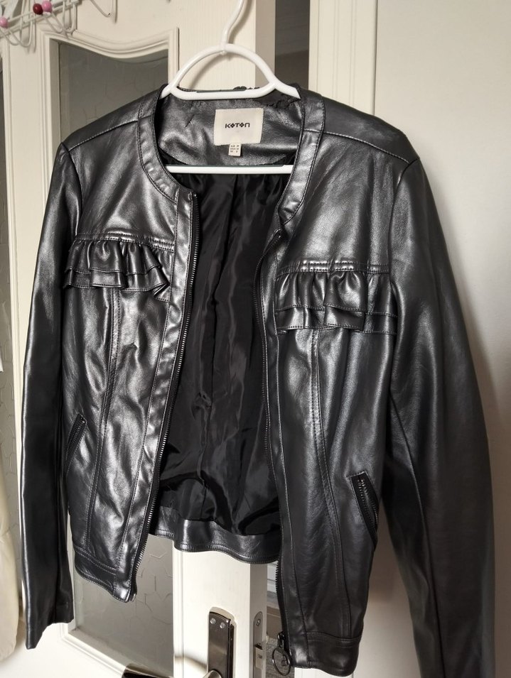 koton metalik füme rengi ceket - Görsel 2