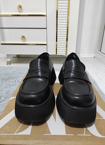 36 Beden siyah Renk Oxford kalın düz taban ayakkabı 
