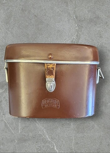 Antika Deri Dürbün Çantası Hendsoldt Wetzlar  - Görsel 6