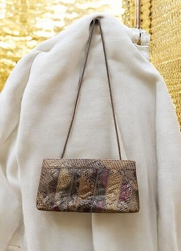 Diğer Hakiki Yılan Derisi Sıfır Clutch Çanta