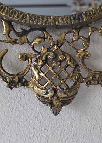 Vintage Pirinç Dresuar ve Ayna Takımı - Görsel 10