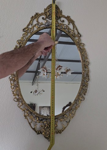 Vintage Pirinç Dresuar ve Ayna Takımı - Görsel 5