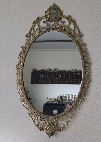 Vintage Pirinç Dresuar ve Ayna Takımı - Görsel 2