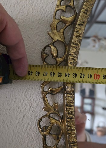 Vintage Pirinç Dresuar ve Ayna Takımı - Görsel 7