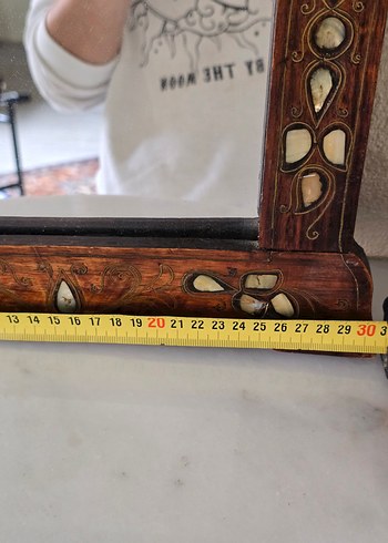 Sedef ve Pirinç Kakma Ahşap Ayna - Görsel 6