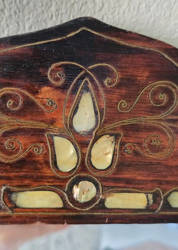 Sedef ve Pirinç Kakma Ahşap Ayna - Görsel 3