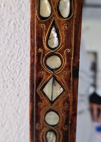 Sedef ve Pirinç Kakma Ahşap Ayna - Görsel 4