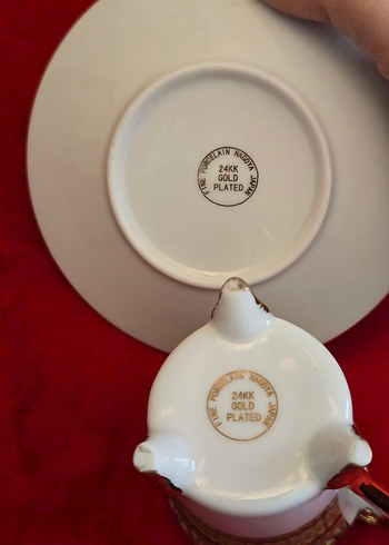 Japon Porselen Fincan Takımı Senli Benli - Görsel 5