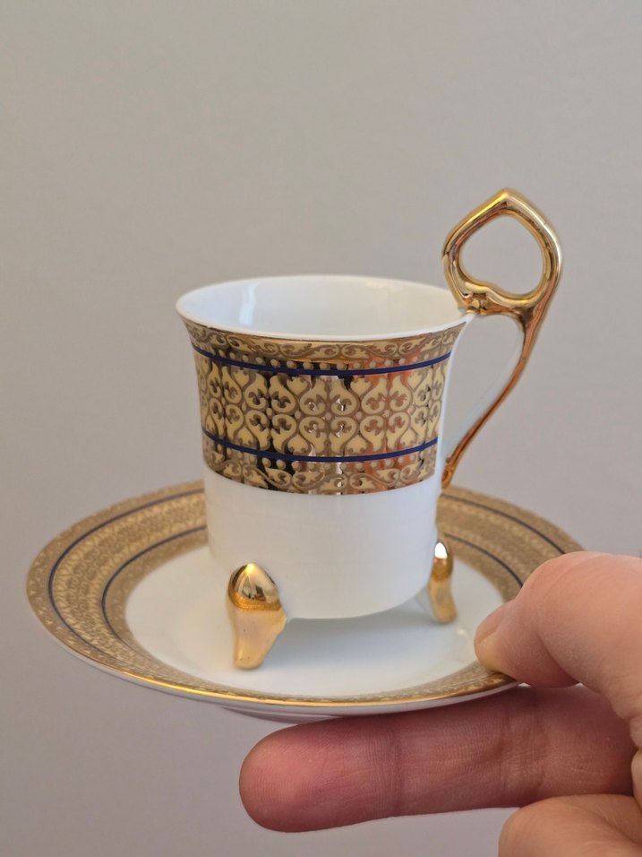 Japon Porselen Fincan Takımı Senli Benli - Görsel 3