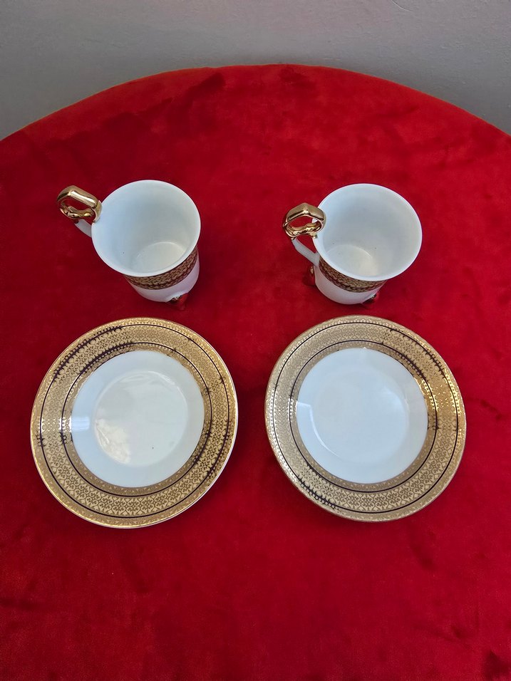 Japon Porselen Fincan Takımı Senli Benli - Görsel 4