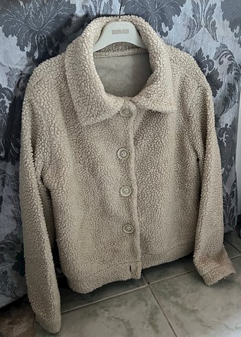 Düğmeli Beyaz Kadın Midi Kaban - Görsel 2