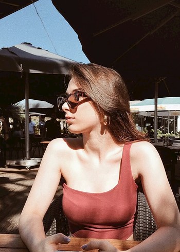 Zara Bordo Tek Omuzlu Kadın Atlet