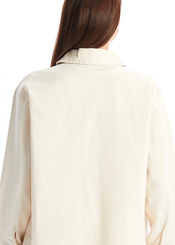 Bej Kadın Midi Ceket Uzun Kollu - Görsel 3