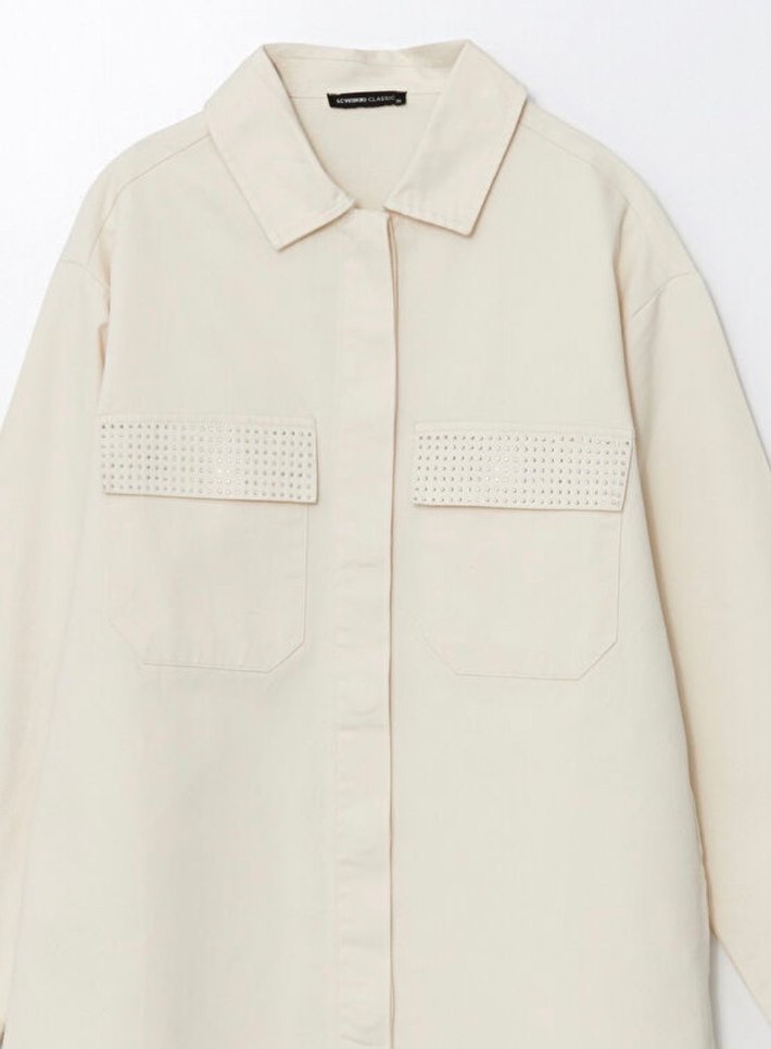 Bej Kadın Midi Ceket Uzun Kollu - Görsel 4