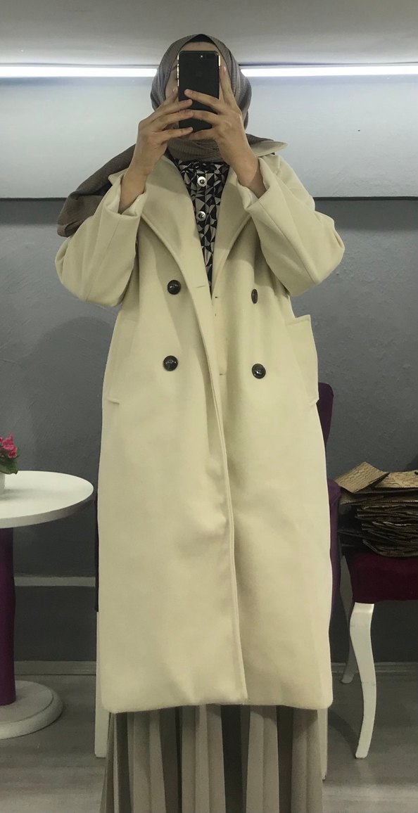 Bej uzun kaban - Görsel 3